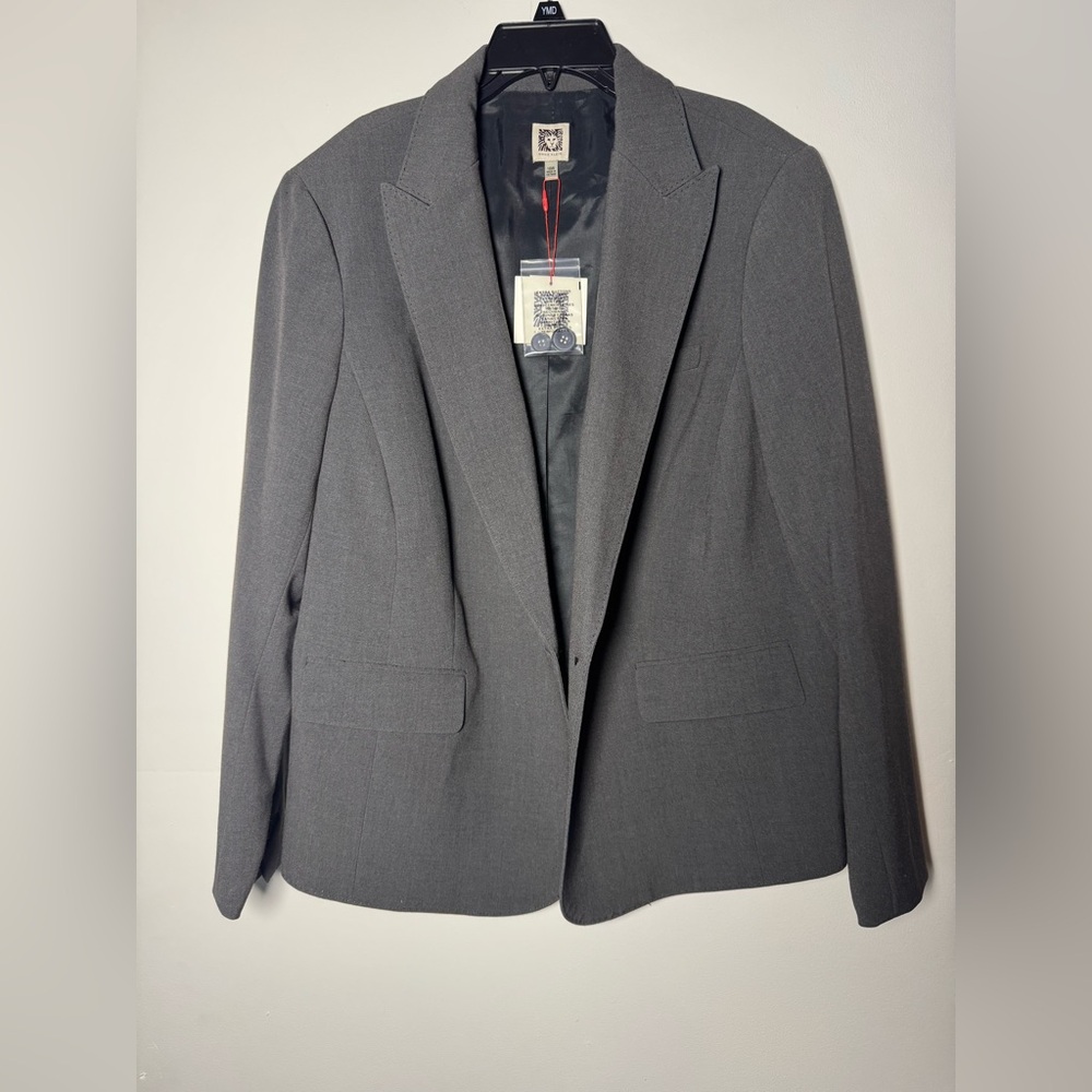 Gray Suit Blazer Classic Tailored Jacket Anne Klein Women’s 16W New with Tags